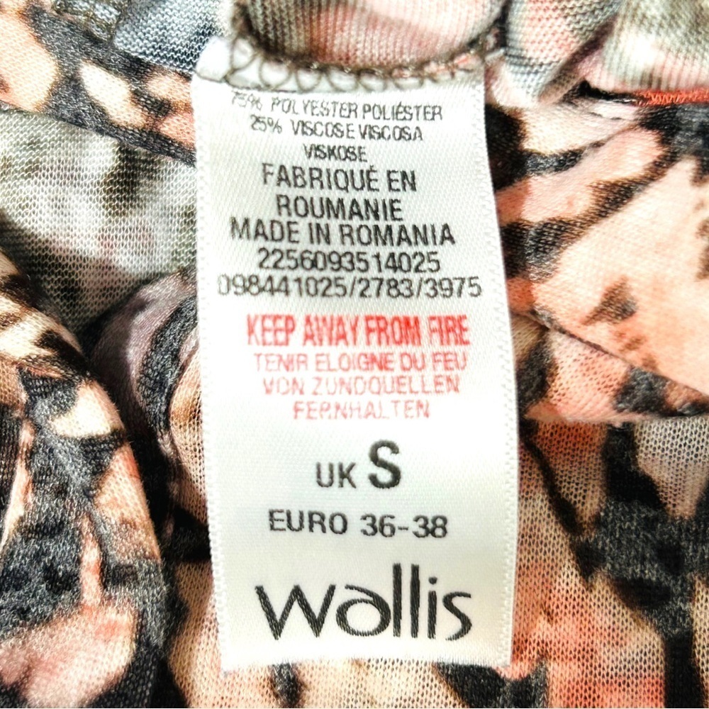 4/$20 Wallis Petite Abstract Print Blouse Sheer Button Front Top Small - Picture 6 of 6